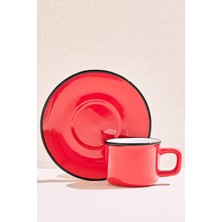Velora Electrum Seramik Espresso Fincanı Kırmızı