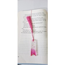 Velora Pembe Çiçek Desenli Kitap Ayracı, Püsküllü Tasarım