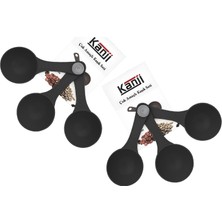 Velora Kanji 6'lı Siyah Ölçü Kaşığı Seti (2 x 3’lü Takım) – 30 ml Plastik Gıda Ölçüm Kaşığı – Kahve, Mama, Baharat ve Toz Karışımlar Için Gıda Temasına Uygun Pratik Plastik Kaşık