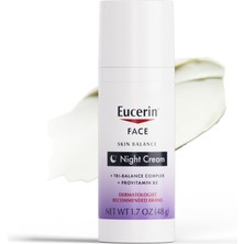 Velora Eucerin Cilt Dengesi Gece Kremi, Tri-Balance Kompleksi ile Zenginleştirilmiş Hassas Cilt Yüz Nemlendirici, 1.7oz Şişe