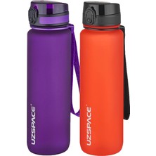 Velora Uzspace 2'li Tritan Matara Seti 1000 ml Büyük Boy 14 Farklı Renk Seçeneği Fiftyfifty Mor-Fantasyred