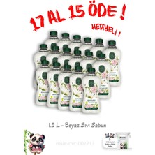 Velora Doğal Zeytinyağlı Sıvı Beyaz Sabun 1.5 L 17 Al 15 Öde ve Rosie Hediye