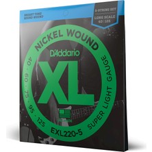Velora Daddario EXL220-5 Bas Gitar Tel Seti, 5 Telli, Xl, 40-125, Long Scal