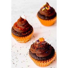 Velora Trend Hediye Sepeti Takribi 200 Adet Mini Boy Turuncu Truff Çikolata Kağıdı, Lokum Kağıdı, Muffin Kek Kalıbı 30X20 mm Doğum Günü Parti Dekorasyonu Için