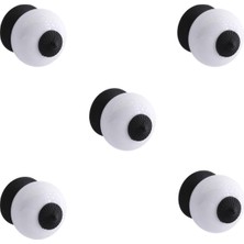 Velora (5 Adet) Retro Porselen Beyaz Renk Metal Taban Kulp Mobilya Gardrop Dolabı Kapak Kulpu Çekmece Kulbu
