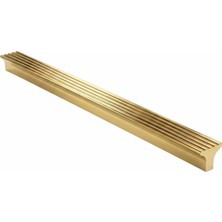 Velora Foça Çizgili Altın Çekmece Kulp 224 mm Modern Metal Dolap Kulbu Mutfak Banyo Gardırop