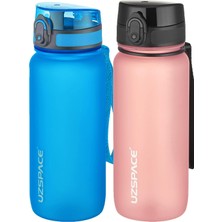 Velora Uzspace 2'li Tritan Matara Seti 650 ml 14 Farklı Renk Seçeneği Fiftyfifty Mavi-Pudra