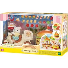 Velora Epoch Sylvanian Families Hamburger Standı Oyuncak Seti, Çok Renkli, Plastik, Latte Kedi Baba Figürü Dahil