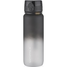 Velora Uzspace 800ML Çift Renkli Sızdırmaz Bpa Içermez Kilitlenebilir Kapaklı Motivasyonel Tritan Su Matarası (Siyah-Beyaz)