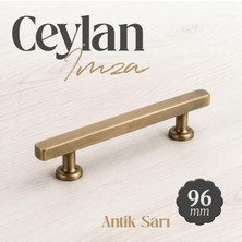 Velora Ceylan 196 mm (9,6 Cm) Mat Antik Sarı Kulp Dolap Çekmece Mobilya Metal Kulp Kulpu