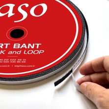 Velora Yapışkanlı Cırt Bant Seti 25 Metre (25M Dişi + 25M Erkek) – Yüksek Güçlü Yapışkanlı Hook Loop Şerit Bant Siyah (Siyah, 1 Cm)
