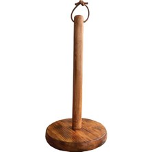 Velora Bakasana El Yapımı Masif Ahşap Kağıt Havluluk, Kahverengi, 28 x 14 cm
