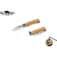 Velora Antonini Old Bear 6cm Zeytin Ağacı Saplı Yuvarlak Uç Kapalı Ağız Xs Çocuk Çakısı