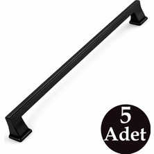 Velora Lüx Olifka Mat Siyah 320 mm Çekmece Kulp 5 Adet Set Dolap Kulbu Premium Tasarım Kolay Montaj