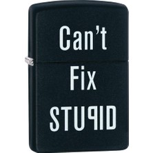 Velora Zippo Can 't Fix Stupıd Rüzgar Geçirmez Çakmak – Siyah Mat