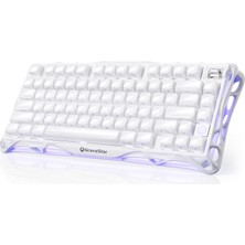Velora Gravastar Mercury K1 Mekanik Klavye, Alüminyum Çerçeveli, %75 Kablosuz Oyun Klavyesi, Hot Swap Özel Klavye, Düğmeli, Gaz Zinciri, Rgb Üç Modlu Klavye, Pbt Tuş Kapakları, 8000 Mah Beyaz