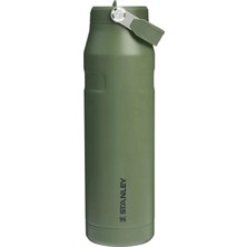 Velora Stanley Iceflow Aerolight Flip Straw 2.0 Pipetli Su Şişesi, Haki (Dried Pine), 1.06 Litre