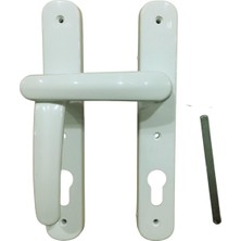 Velora Pvc Pimapen Banyo Wc Plastik Sac Destekli Kapı Kolu Takımı (1, Beyaz, Kilit Yuvalı)
