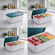 TeknoKapsül Derin Dondurucu Saklama Kabı 2 Litre No Frost Saklama Kabı Alaska Derin Dondurucu Saklama Kabı Turkuaz