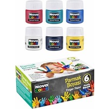 Velora 6'lı Parmak Boyası Seti – Yıkanabilir ve Çocuklar Için Güvenli (25 Ml)