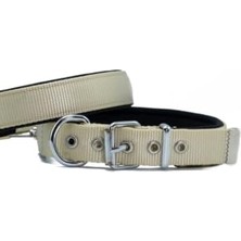 Velora Konfor Dokuma Köpek Boyun Tasması Haki Medium 2,5X37-45 cm