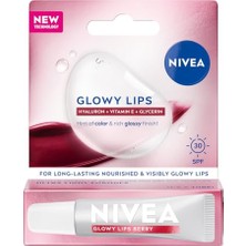Velora Nıvea SPF30 Glowy Lips Berry Nemlendirici Dudak Parlatıcısı ve Bakım Kremi 10 Ml,hyaluronik Asit E Vitamini,gliserin