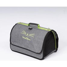 Velora Flybag Plastik Dayanıklı Fileli Kedi ve Köpek Taşıma Çantası Seyahat Çantası Gri 45 * 25 * 26CM (Gri)