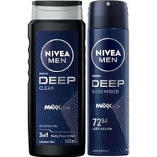 Velora Erkek Deep Dimension Duş Jeli 500 Ml,derinlemesine Temizlik,bakımlı Cilt,vücut,yüz ve Saç Için,ferah Koku,aktif Karbon +  Erkek Sprey Deodorant Deep Dimension Darkwood 150ML