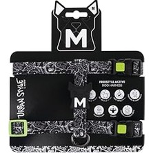 Velora Urban Style Siyah/beyaz Active Köpek Göğüs Tasması (M)