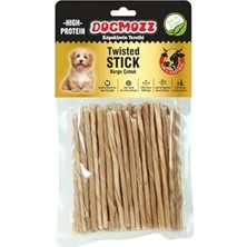 Velora Dogmozz Premium Deri Çubuk Burgu Stick Natural Kalın Boy Köpek Kemiği 50 Adet
