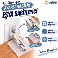 Gees Global Trdstore® Deprem Için Ultra Dayanıklı Çivisiz Duvarı Delmeden Ayarlanabilir Eşya Sabitleyici