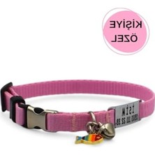 Esplendor Isimlikli Kedi Tasması, Pembe Renk, Sallanmayan Isimlik