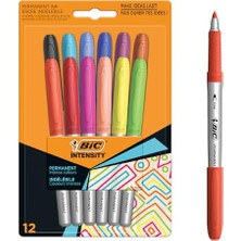 Velora Bıc Intensity Marking Colour Permanent Kalıcı Markör, 12'li Blister, 12 Canlı Renk, Kapağı 1 Ay Açık Kalsa Da Kurumayan Mürekkep