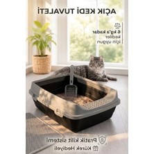 Esplendor Yüksek Kenarlı Açık Kedi Tuvaleti, 50X37X17 cm Kum Küreği Hediyeli