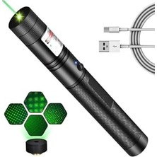 Velora Metal Kasa Yüksek Kaliteli Yeşil Lazer Işaretçi USB Şarjlı 5 Km Menzilli Laser Pointer