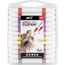 Velora Art-X Akrilik Marker Çift Taraflı Profesyonel Kalem Seti 24 Lü