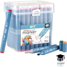 Velora Sketch Marker Çift Taraflı Çizim Kalem Seti Art-X  Yüksek Kalite Kalıcı Mürekkep Iade Garantili,syfartxset-48