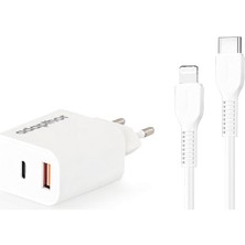 TeknoKapsül Adapthor 35W Pd/qc + Type C To Iphone 3 Amper Kablolu Set Beyaz