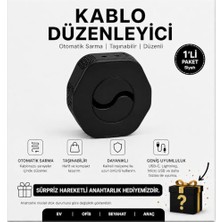 Velora Veltronix Kablo Düzenleyici ve Otomatik Kablo Sarma Aparatı – USB Şarj Kablosu Toplayıcı, Telefon Kablo Organizer, Taşınabilir Kablo Sarıcı.(Siyah)
