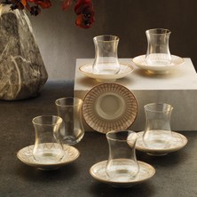 Velora Sandro Moreno 1898 Davinci Beyaz 12 Parça Altı Kişilik Çay Seti 150 ml