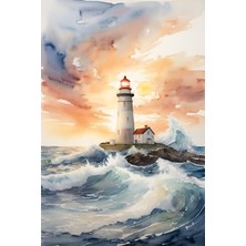Esplendor Deniz Feneri Temalı Sayılarla Boyama Hobi Seti, 40X50 cm
