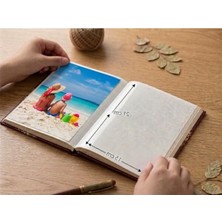 Esplendor Bordo Çiçek Desenli 100 Fotoğraflık Kapasiteli 15X21 cm Fotoğraf Albümü