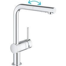 Velora Grohe Eviye Bataryası Spiralli 2 Fonksiyonlu Minta Krom- 30274000