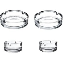 Velora Cam Bistro Küllük -Kül Tablası 4 Lü Set.