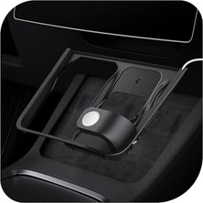 Velora Spigen Tesla Model Y Legacy 2024-2023 Kablosuz Şarj Bölmesi Düzenleyici 3in1 Hub Usb-C Şarj Kablosu Dahil TO272 Black - ACP09019