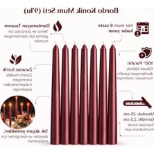 Esplendor Kırmızı Ince Şamdan Mum Seti - 10'lu Paket, 25 cm