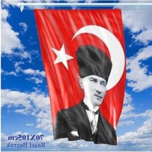 Esplendor Türk Bayrağı Kalpaklı Atatürk Fotoğraflı, 70X105 cm Boyutunda