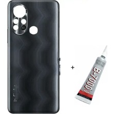 Storeşahin Infinix Hot 11S Uyumlu Arka Batarya Pil Kapağı Gümüş (B7000 15 ml Yapıştırıcı) SHN0720