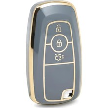Esplendor Autohan Keys Ford Kuga Fusion Ecosport F150 F250 Ranger Nano Anahtar Kılıfı Gri Gold Renk