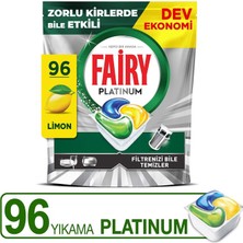 TeknoKapsül Platinum Hepsi Bir Arada Bulaşık Makinesi Tabletleri, Limon, 96 Tablet